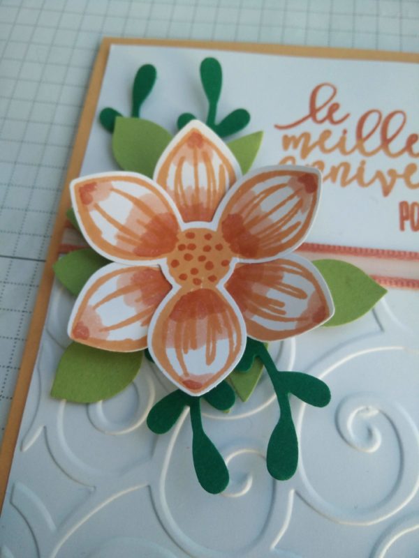 Carte anniversaire fleur orangée – Image 3