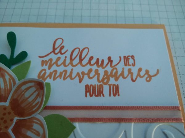 Carte anniversaire fleur orangée – Image 2